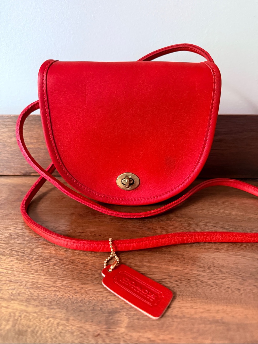 Coach NYC Vintage Small Shoulder Bag 9530 True Red Leather w/ Hangtag